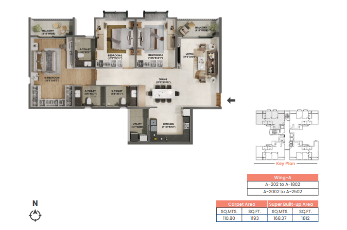 Adarsh Welkin Park 4 BHK Floor Plan