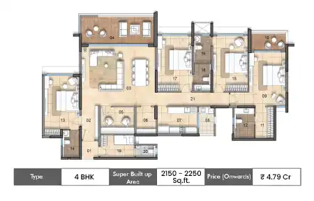 Adarsh Welkin Park 2.5 BHK Floor Plan